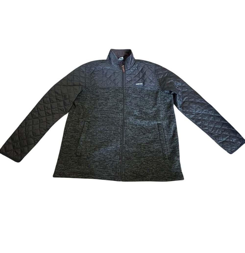 Lands' End Men's Quilted Hybrid Full-Zip Sweater Fleece Jacket